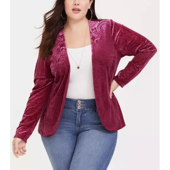 Torrid Size 3 Burn Out Velvet Blazer - Picture 1 of 8